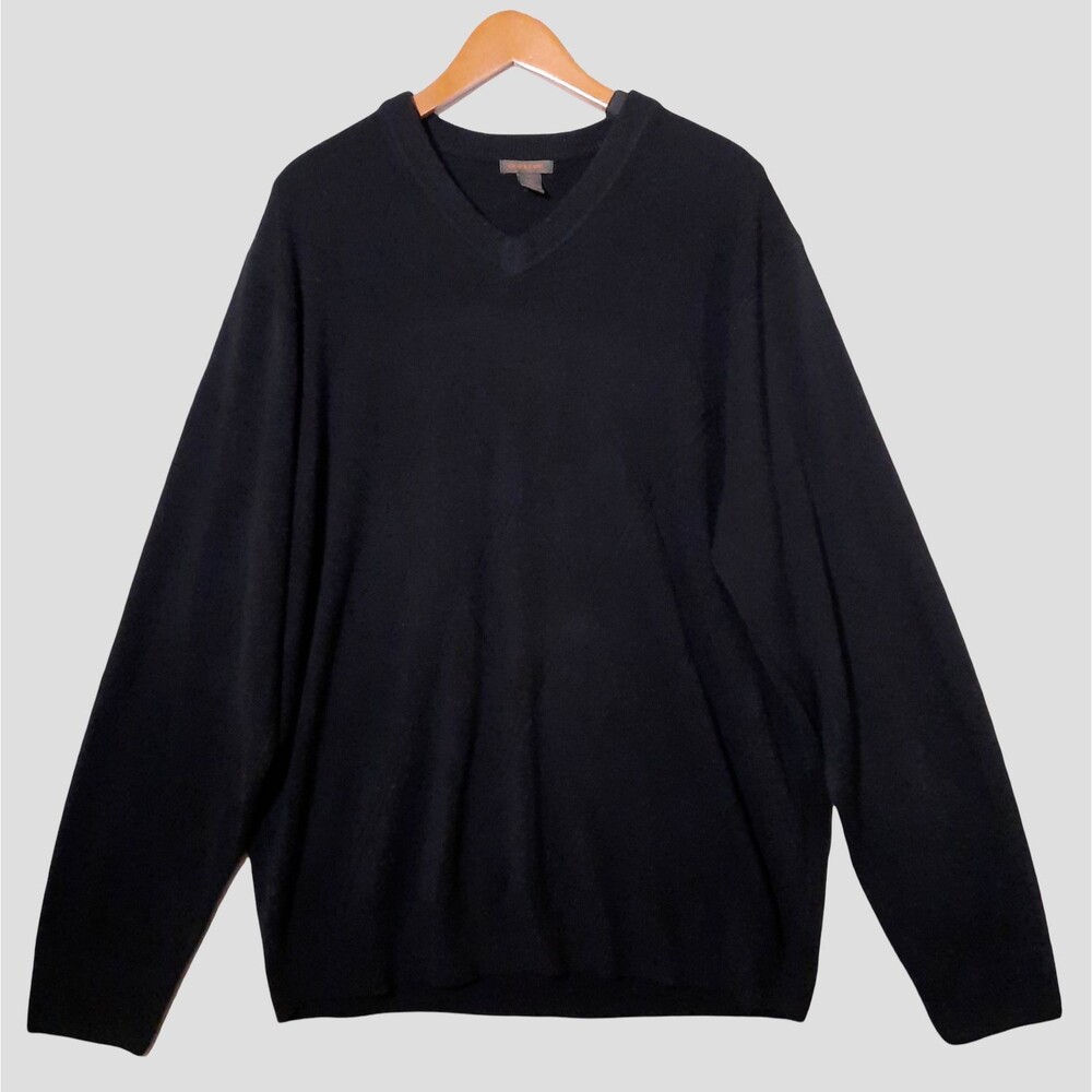 Dockers Men's Sweater Size 2XL XXL Tall V-Neck Long Sleeve Pointelle Argyle